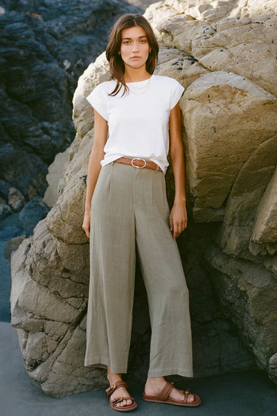 vista linen pant | dusty palm – allure boutique