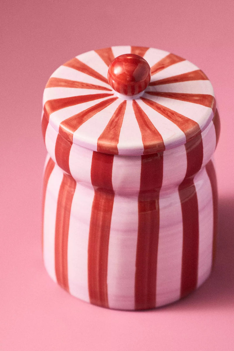 cabana red & pink candle | pink peppermint