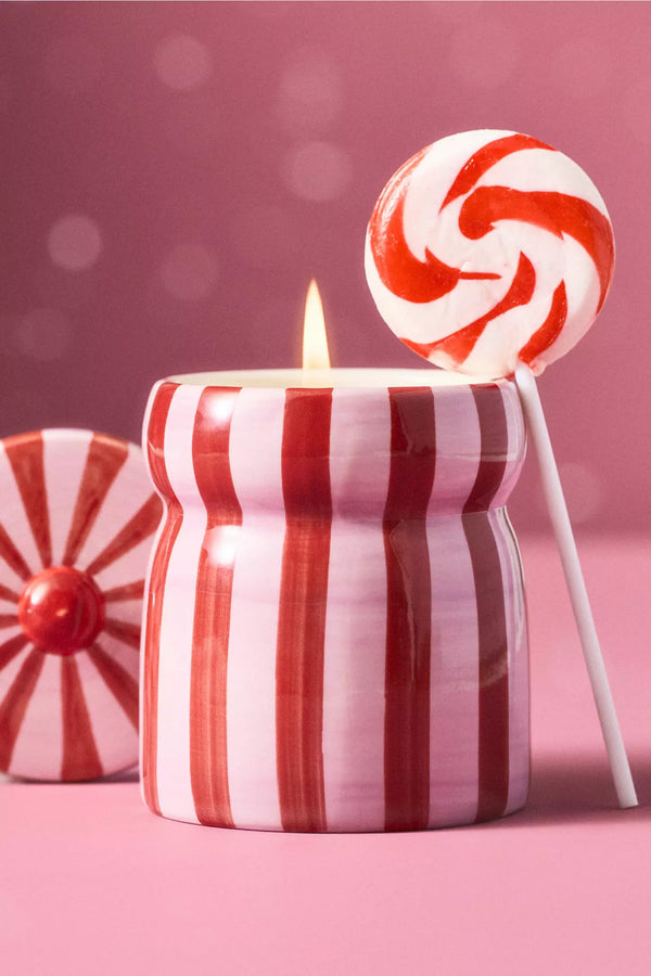 cabana red & pink candle | pink peppermint