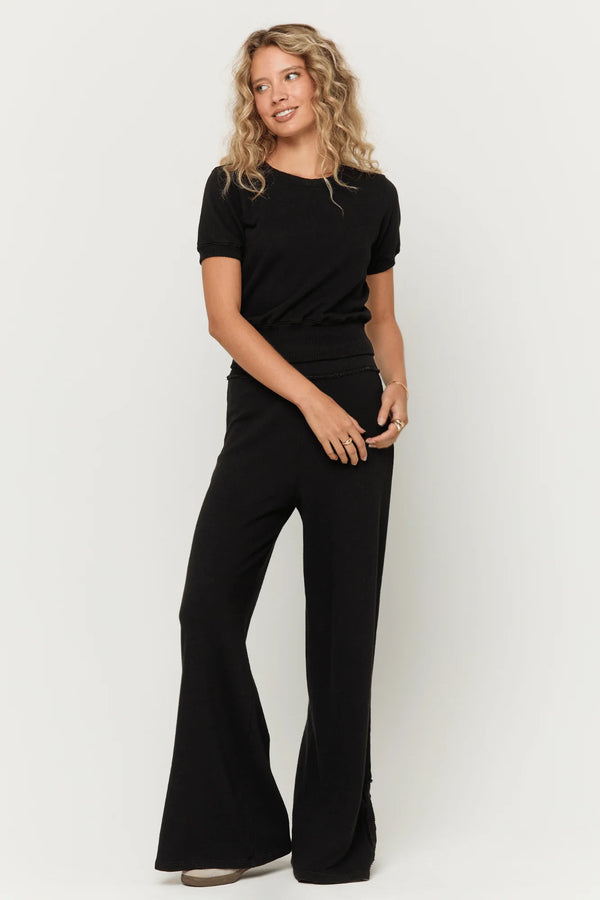 beau wide leg pant | black