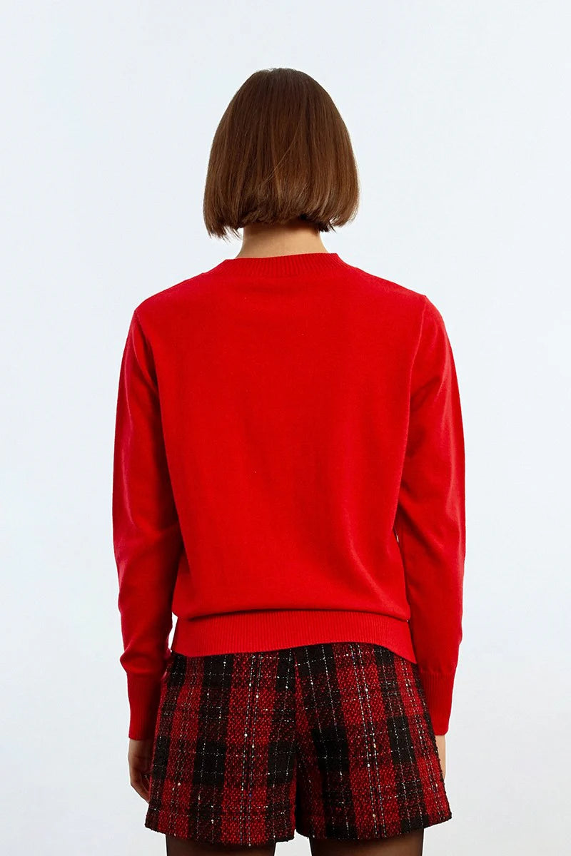 waverly link sweater | red