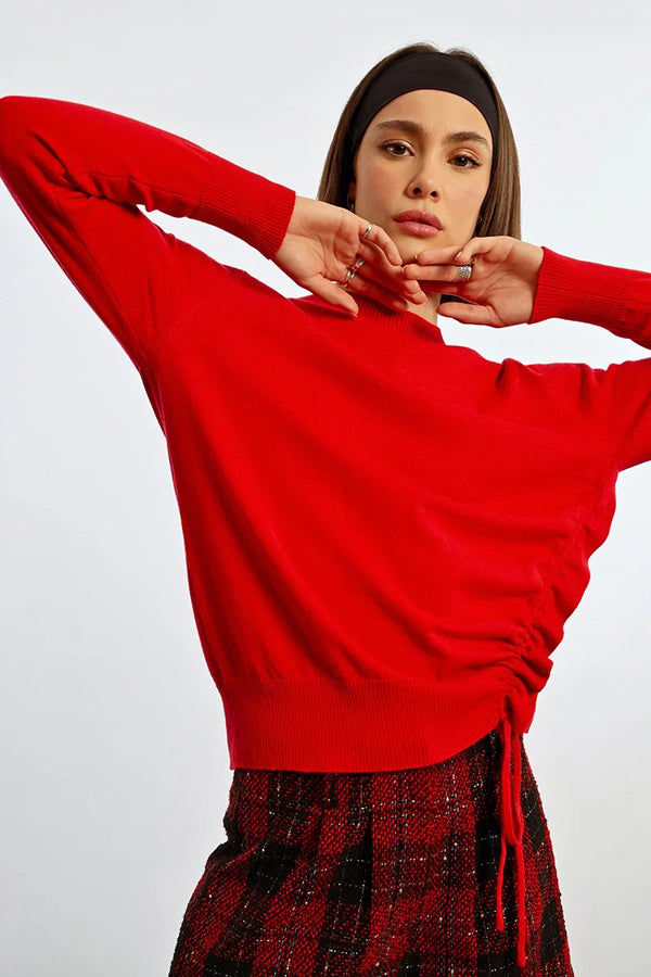 waverly link sweater | red