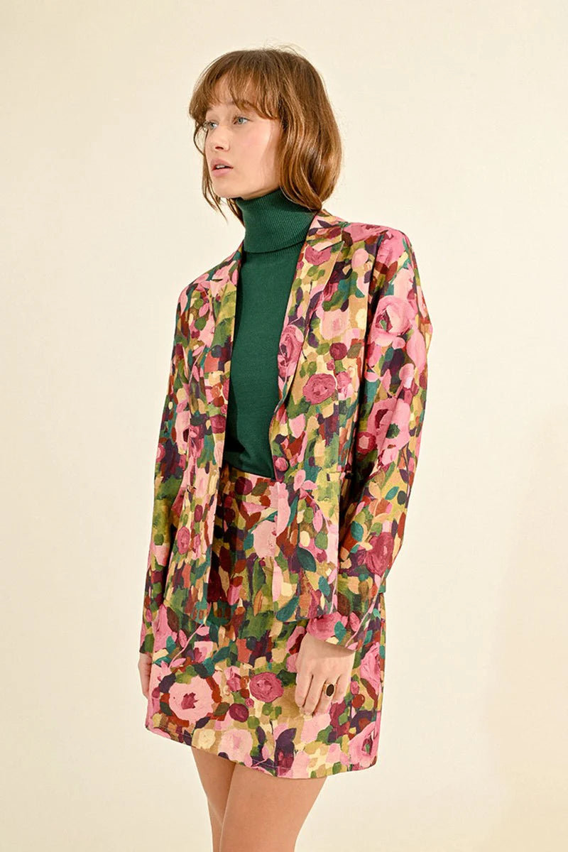 pink lallie floral blazer