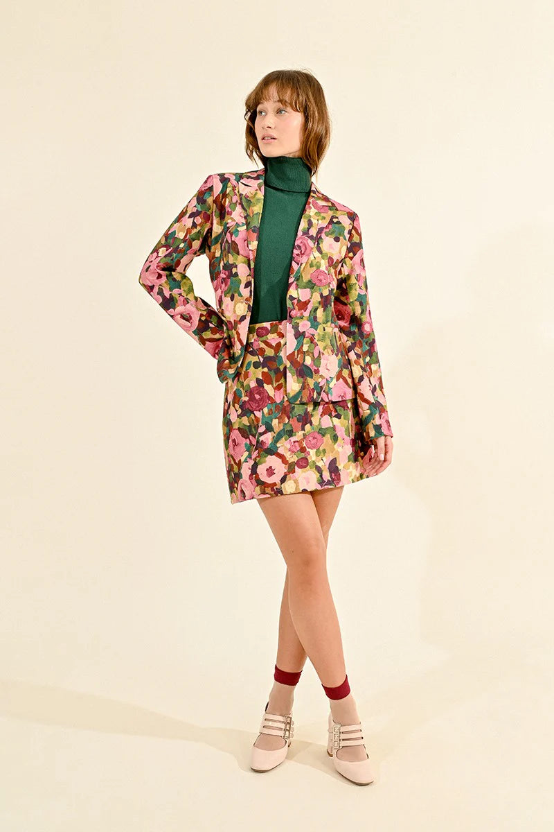 pink lallie floral blazer