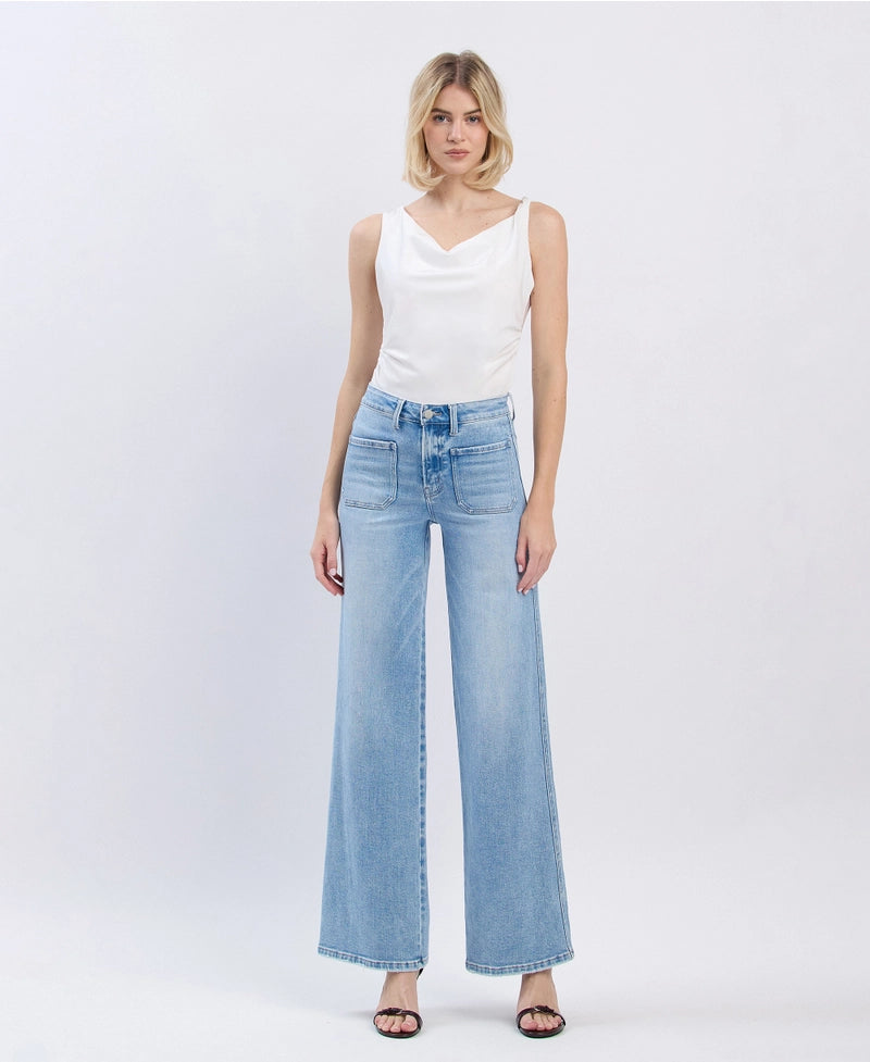 apus front patch pocket jeans | wide leg