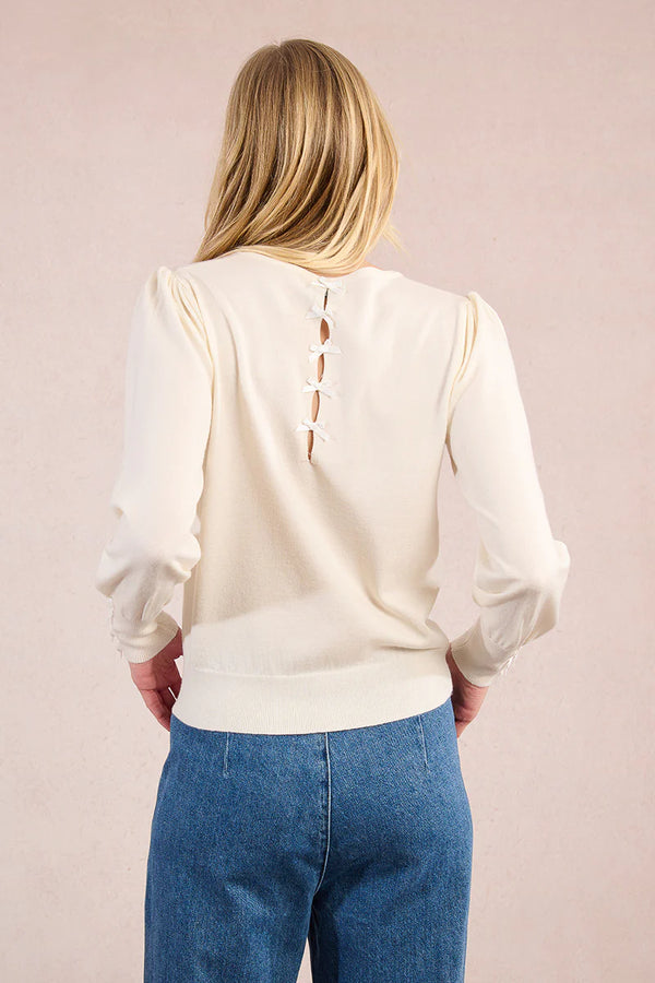 good graces bow sweater | off white