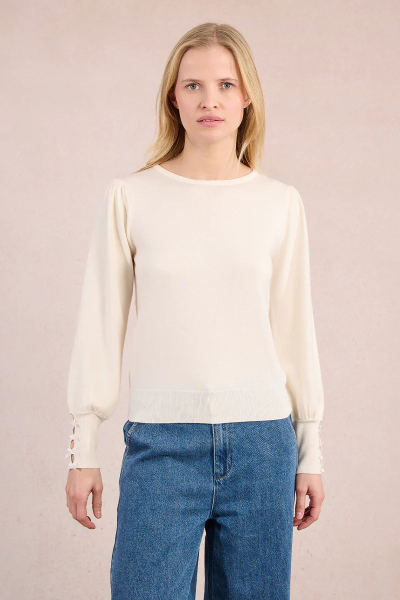 good graces bow sweater | off white