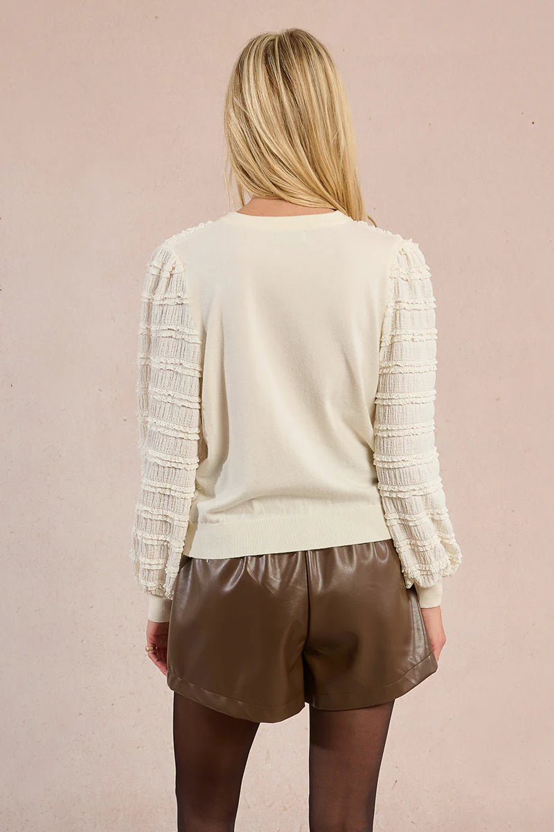 fancy ruffle sweater | off white