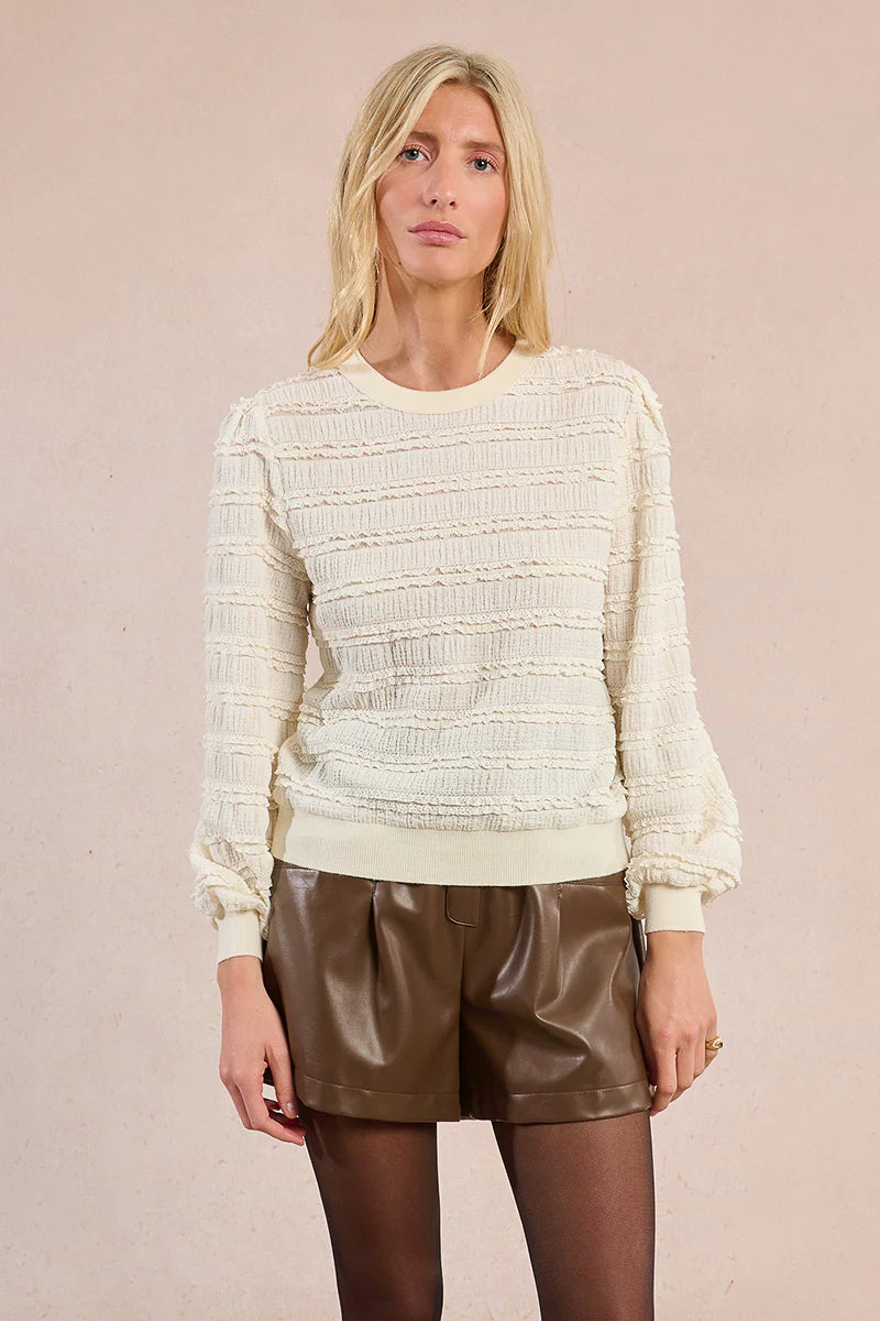 fancy ruffle sweater | off white