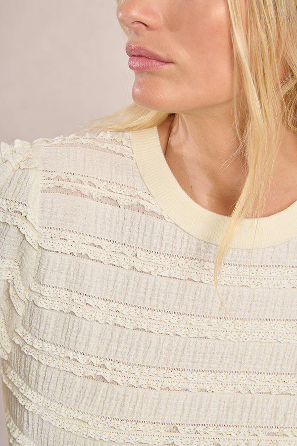 fancy ruffle sweater | off white