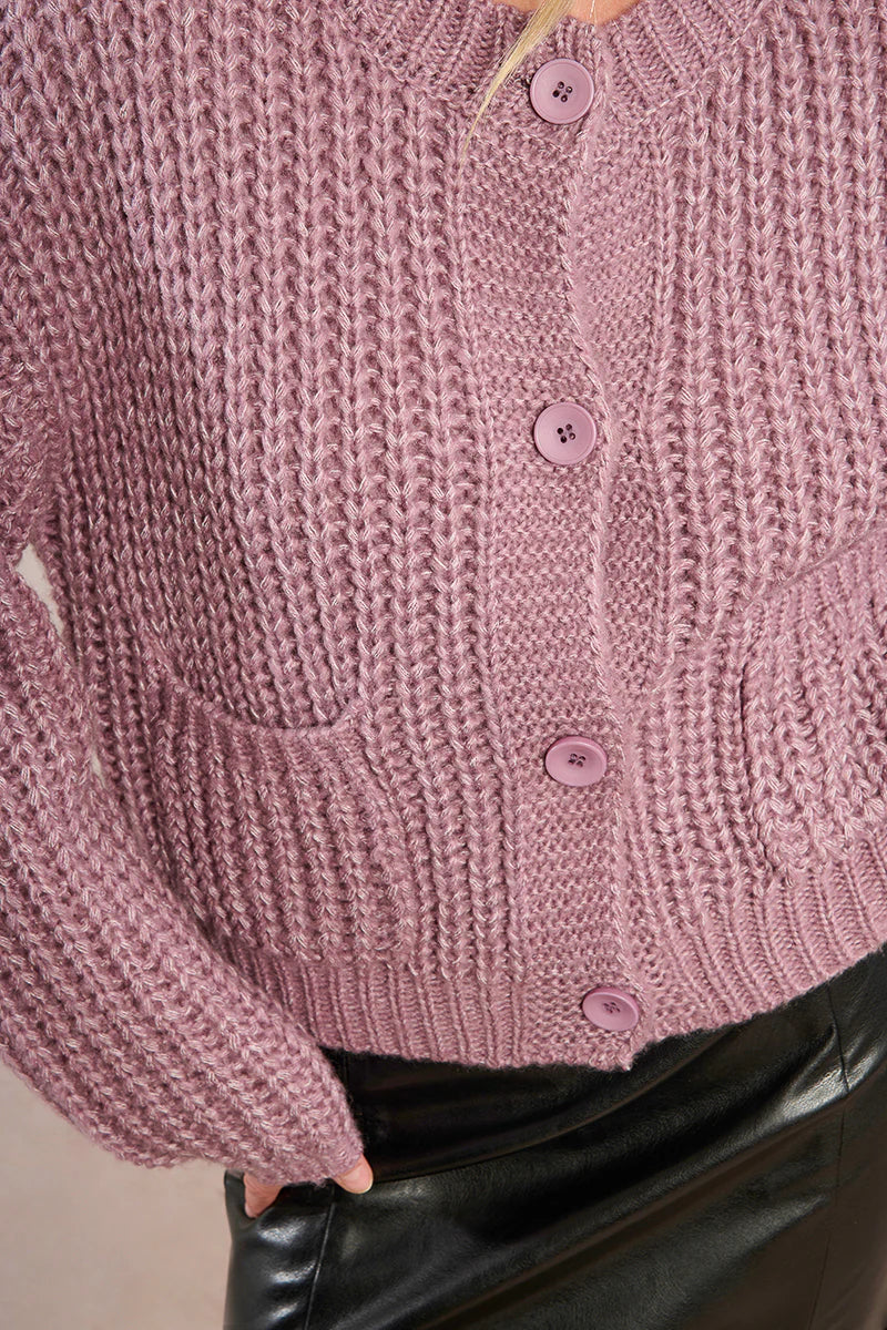 mauve chunky cardigan