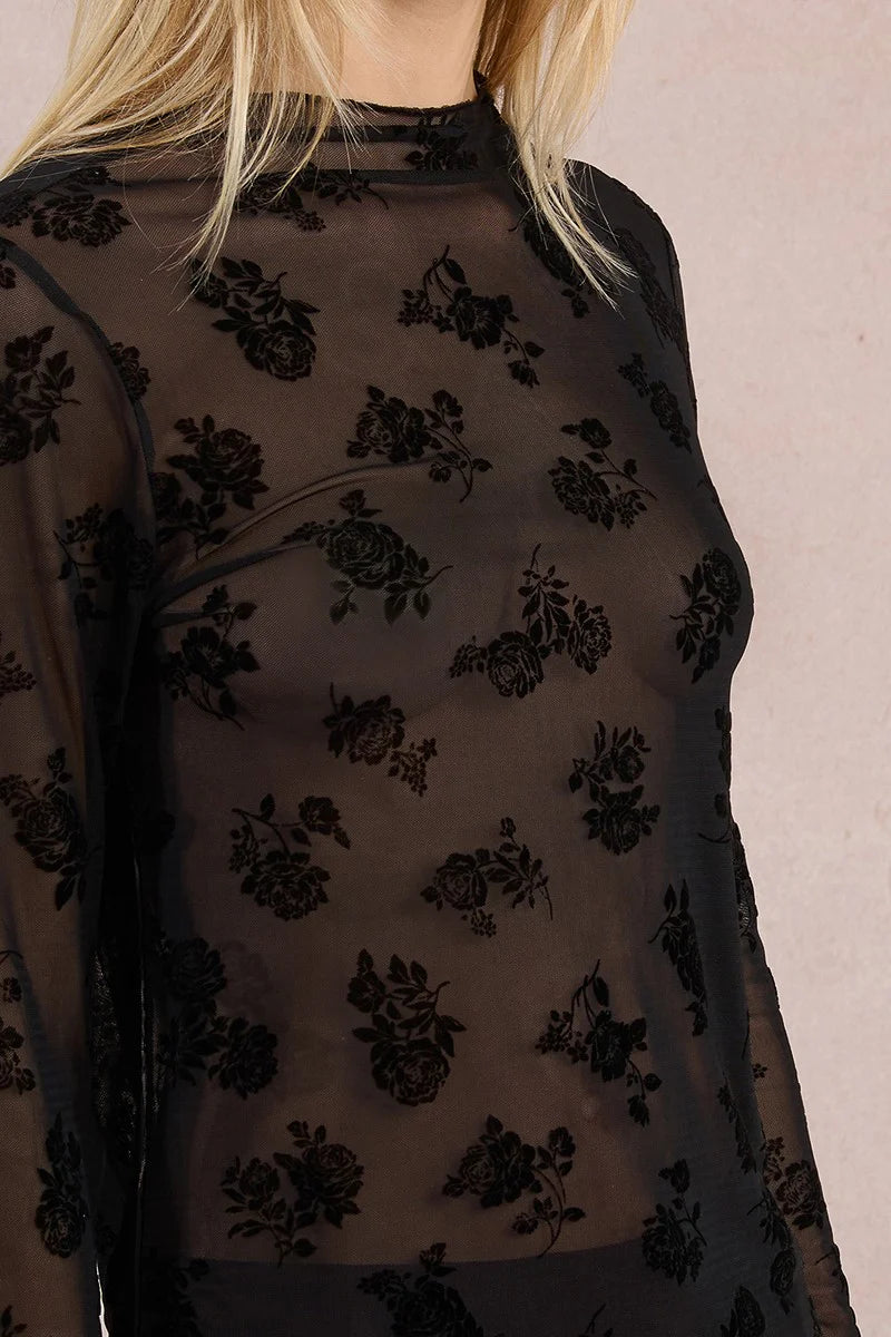 oh so sweet lace top | black