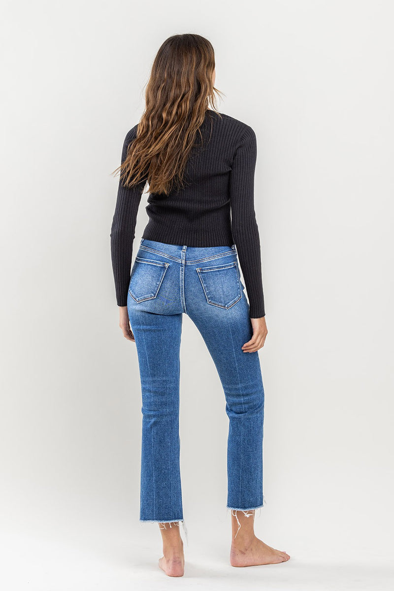 encouragingly hi-rise kick flare jeans
