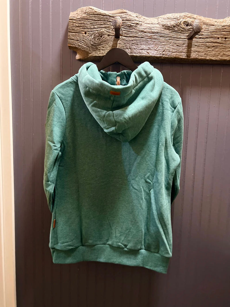 marlita mallard button front hoodie