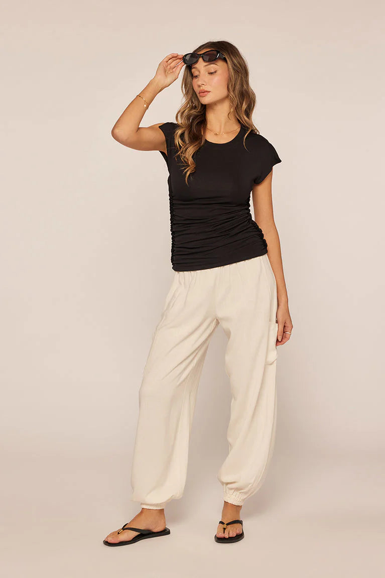 violet top | black