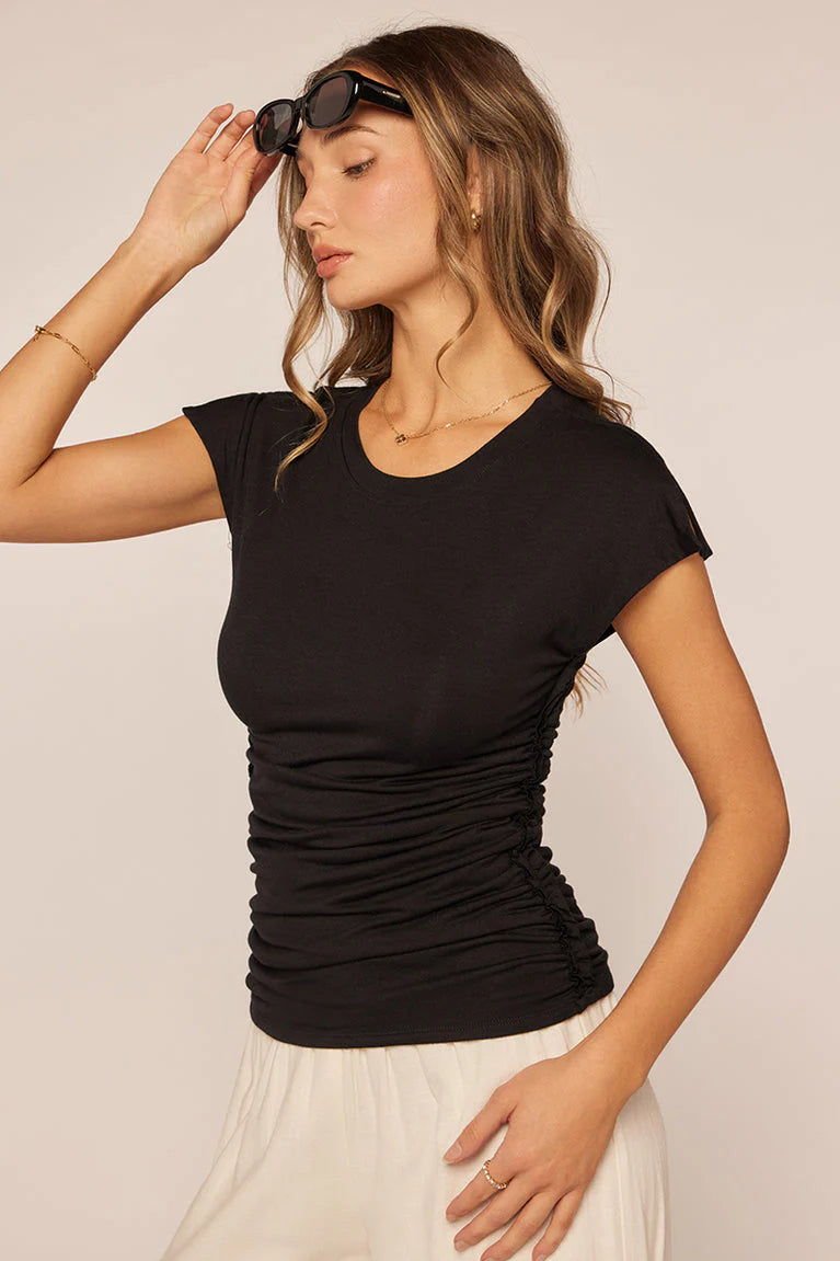 violet top | black