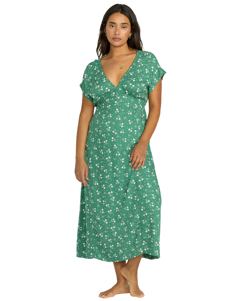 bright skies midi dress | island green