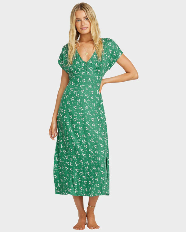 bright skies midi dress | island green