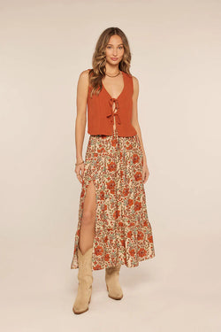 alexandra skirt | orange floral