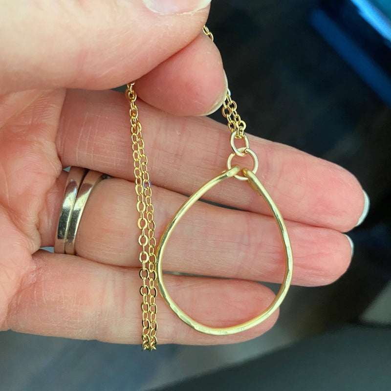 teardrop hammered pendant | more