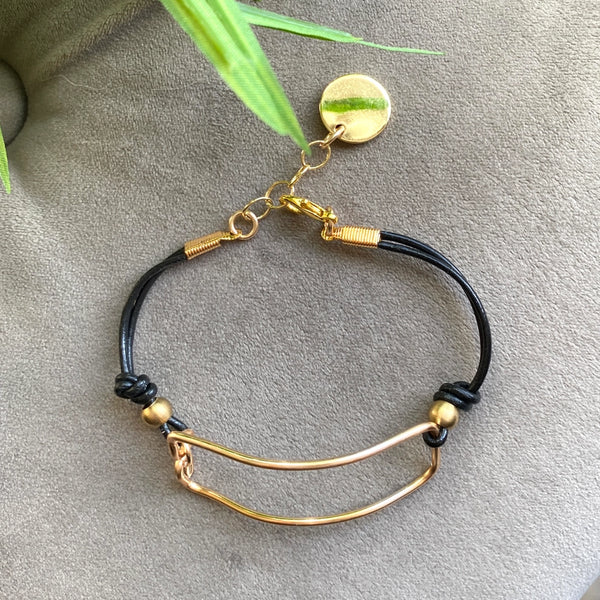 rectangle boho leather bracelet