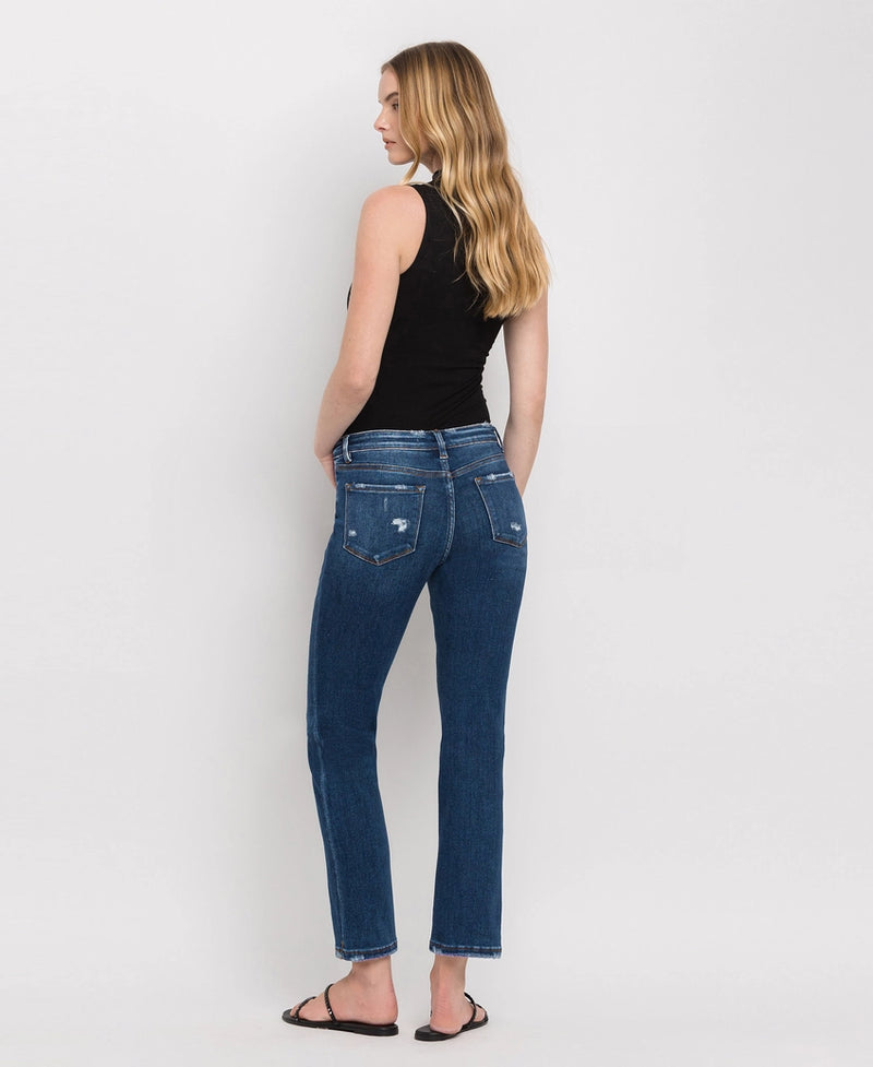 mid rise ankle straight jeans | wax plant