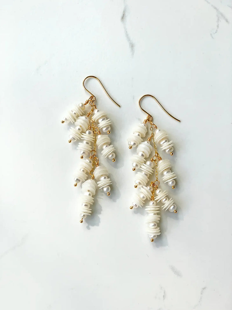 pearl and sequin earrings