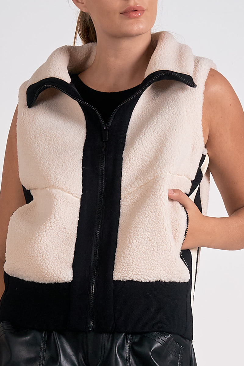 vancouver sherpa vest | off white