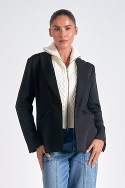 celine sweater blazer | black