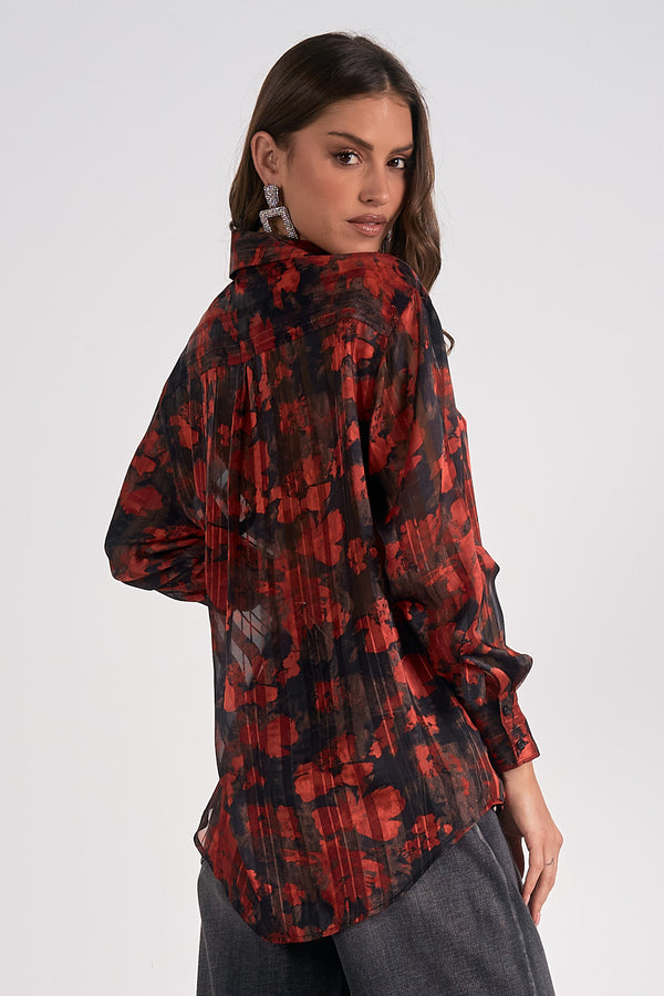 remi floral blouse | red