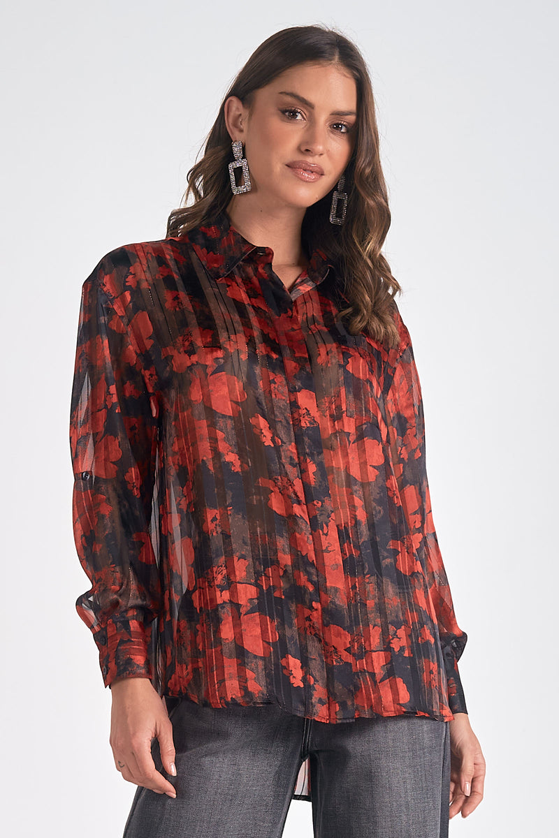 remi floral blouse | red