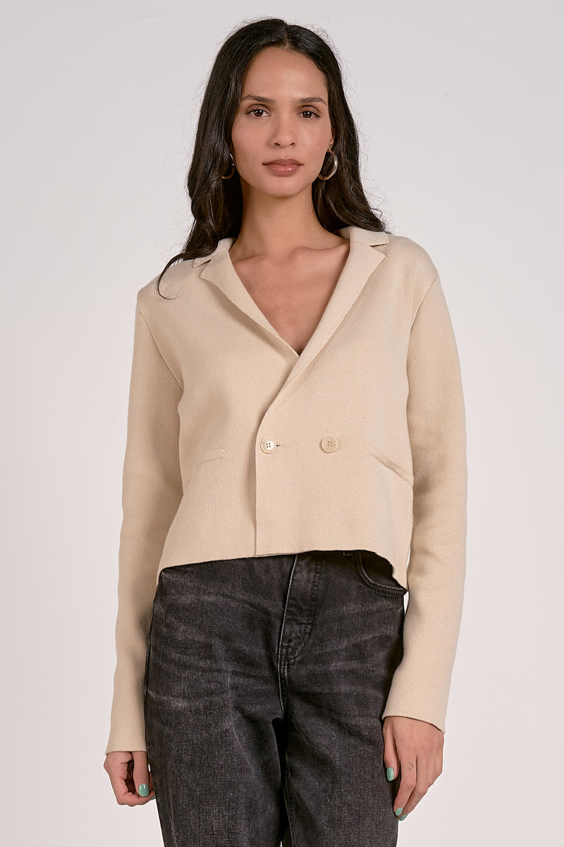 rocky blazer sweater | natural