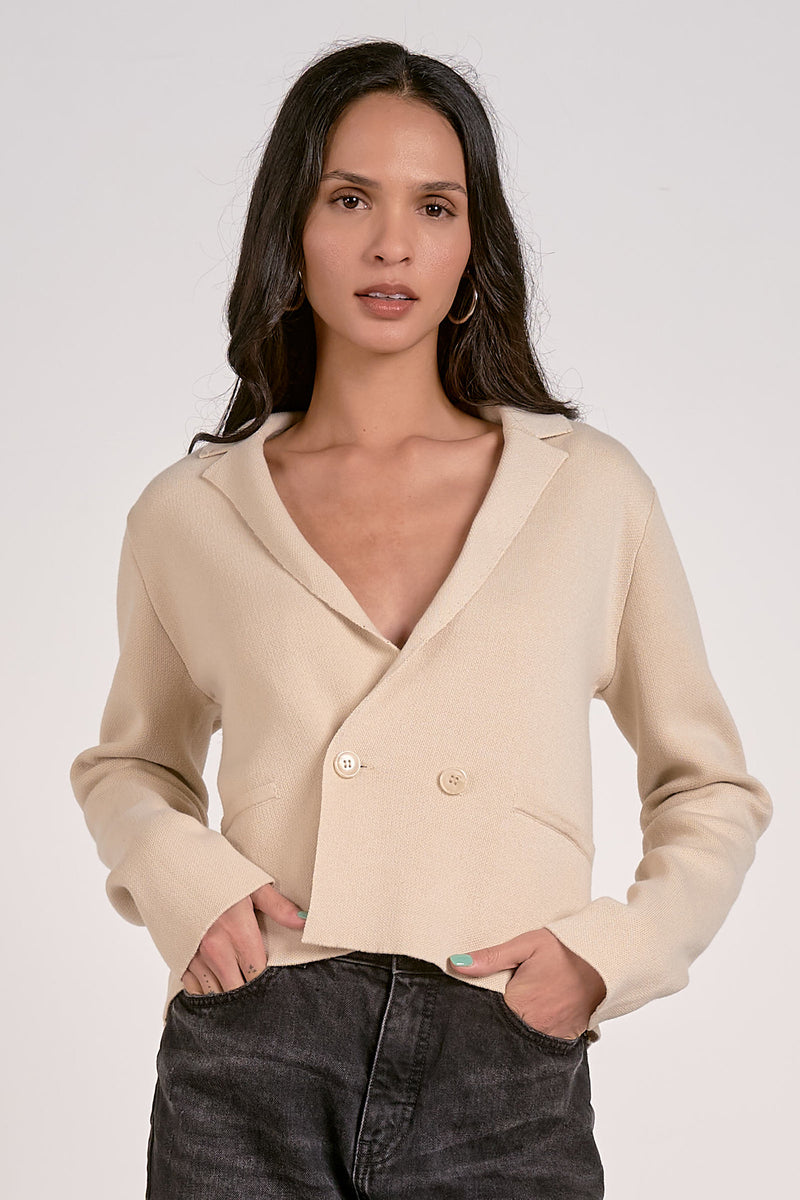 rocky blazer sweater | natural