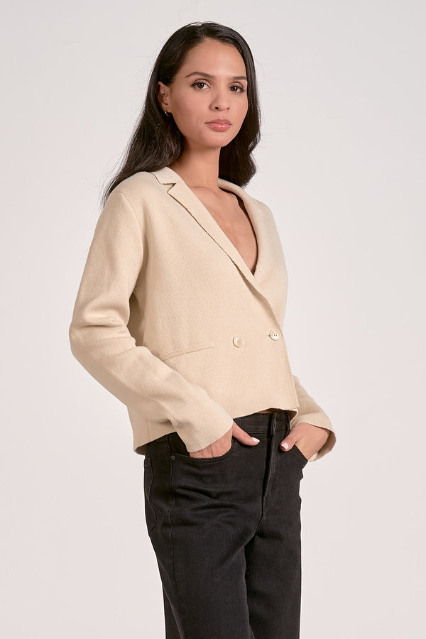 rocky blazer sweater | natural