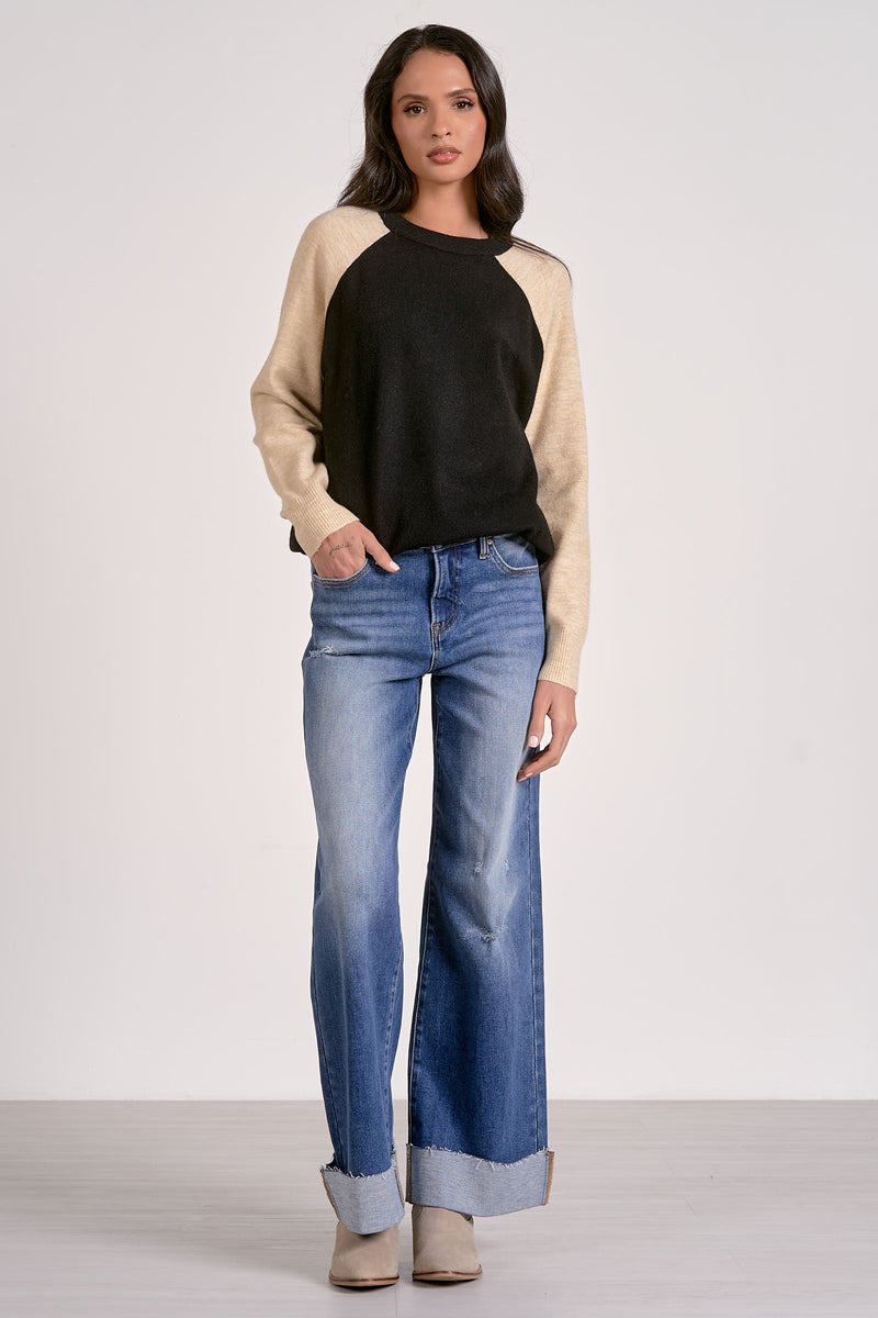 willow colorblock sweater | blacknatural