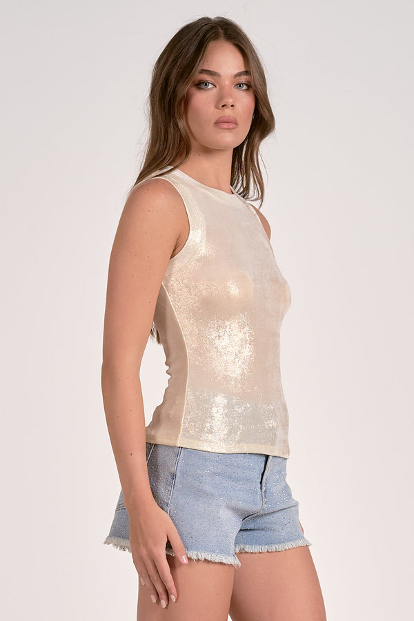 glitter tank | champagne