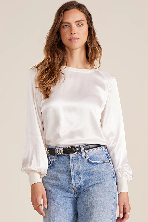 isla silky top | pearl