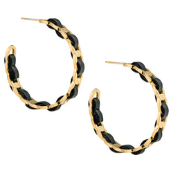 coco leather hoops