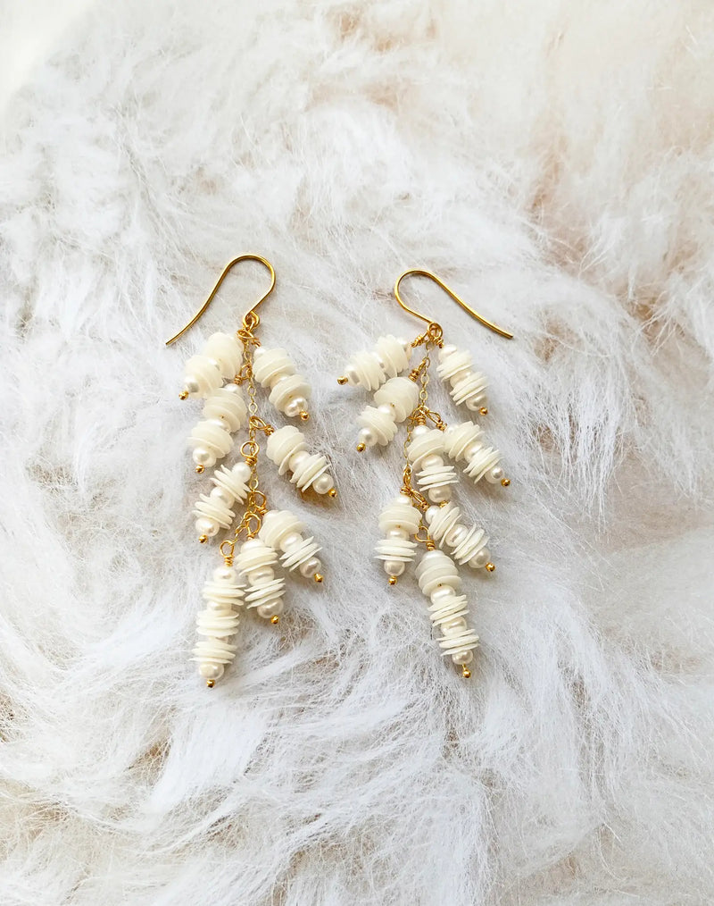 pearl and sequin earrings