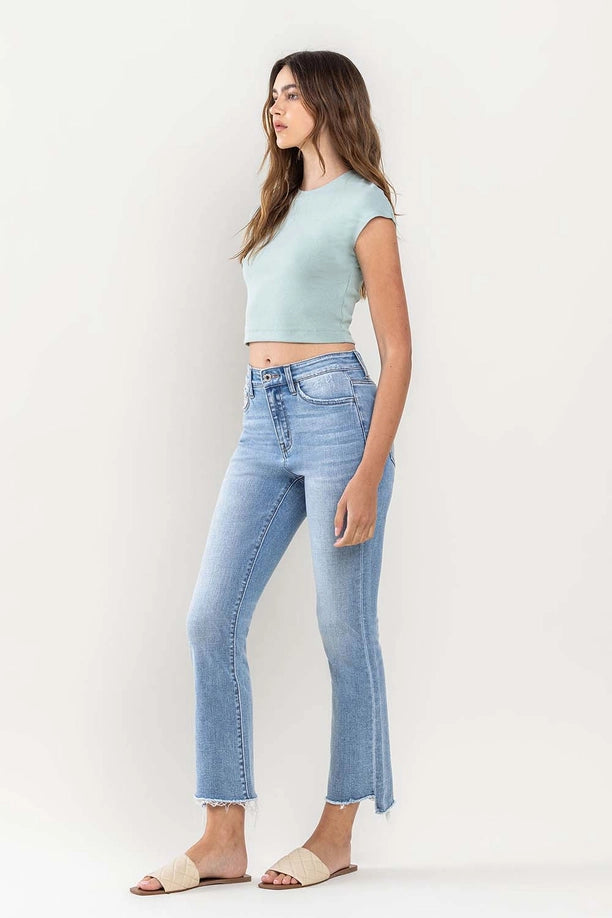 bella hi rise crop flare jeans