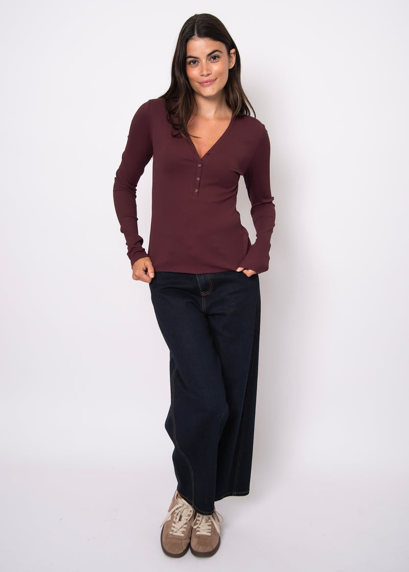 helane rib henley | prune
