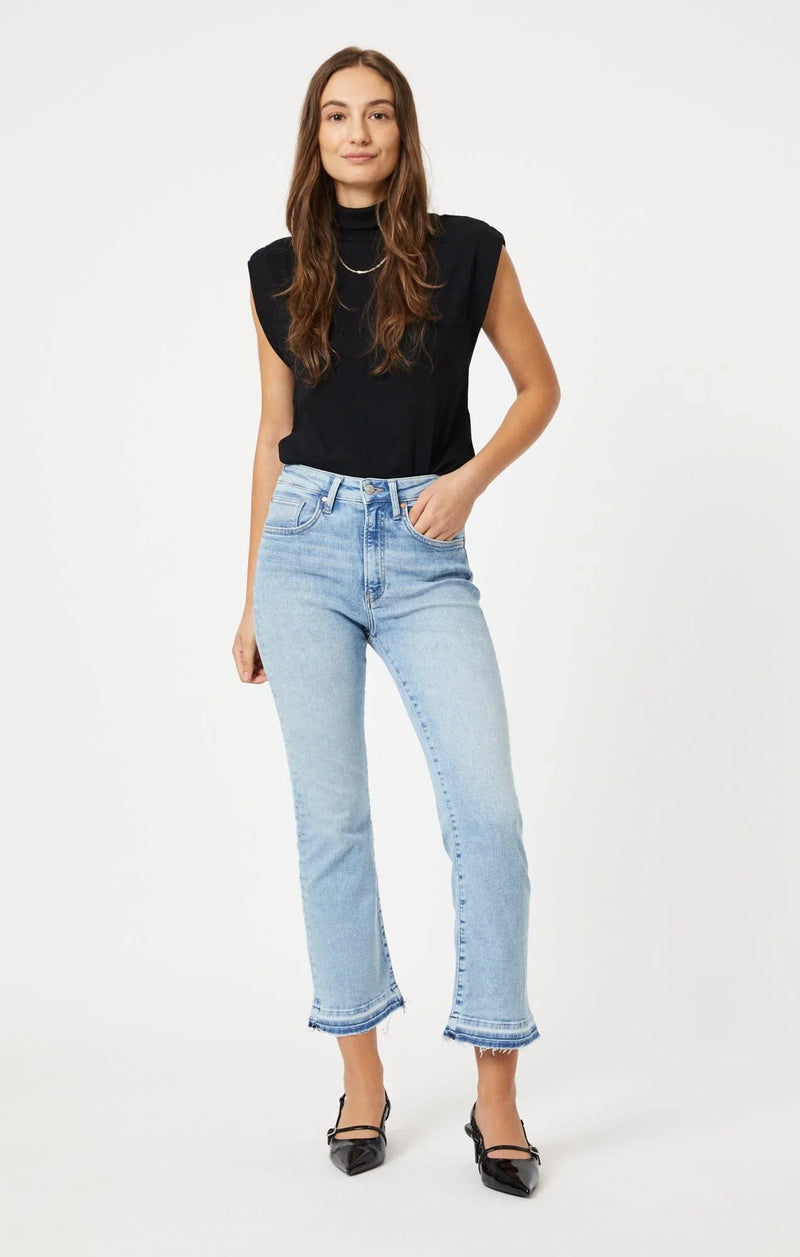 anika cropped flare jeans | lt blue