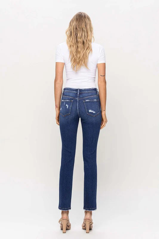 mid rise ankle straight jeans | wax plant