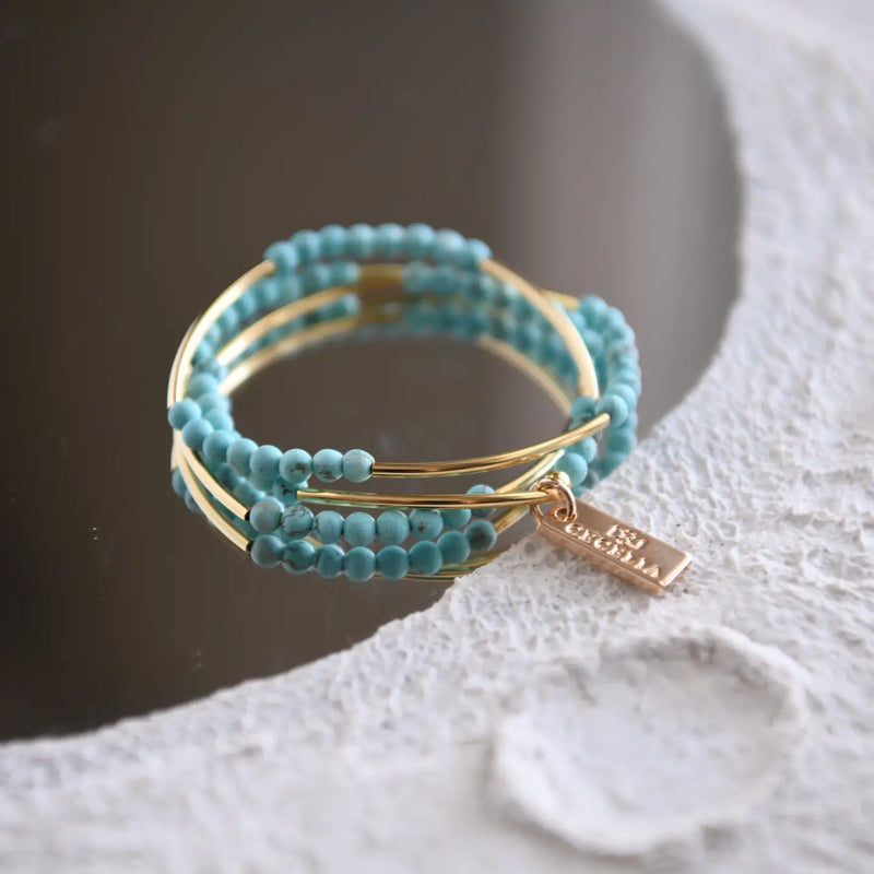 horizon gemstone tripe wrap bracelets | more colors
