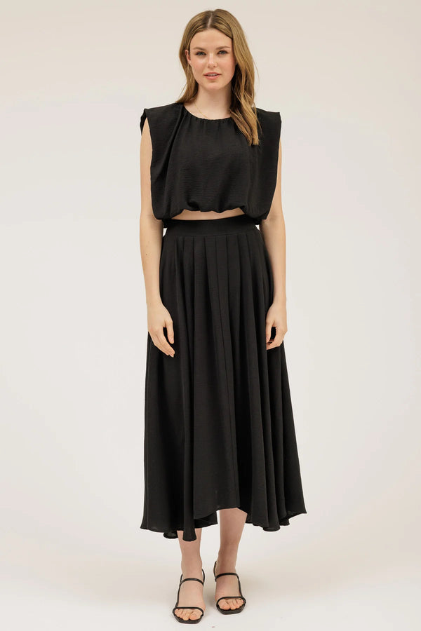 blouson crop top | black