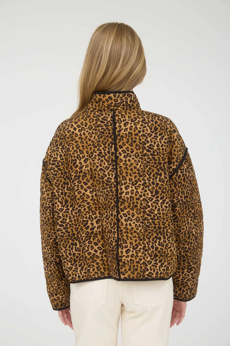 let me be leopard quilted jacket