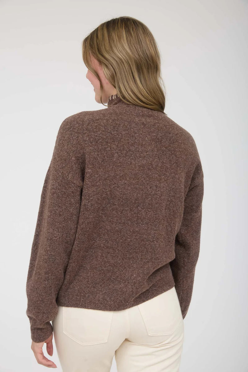 andy floral embroidery sweater | brown