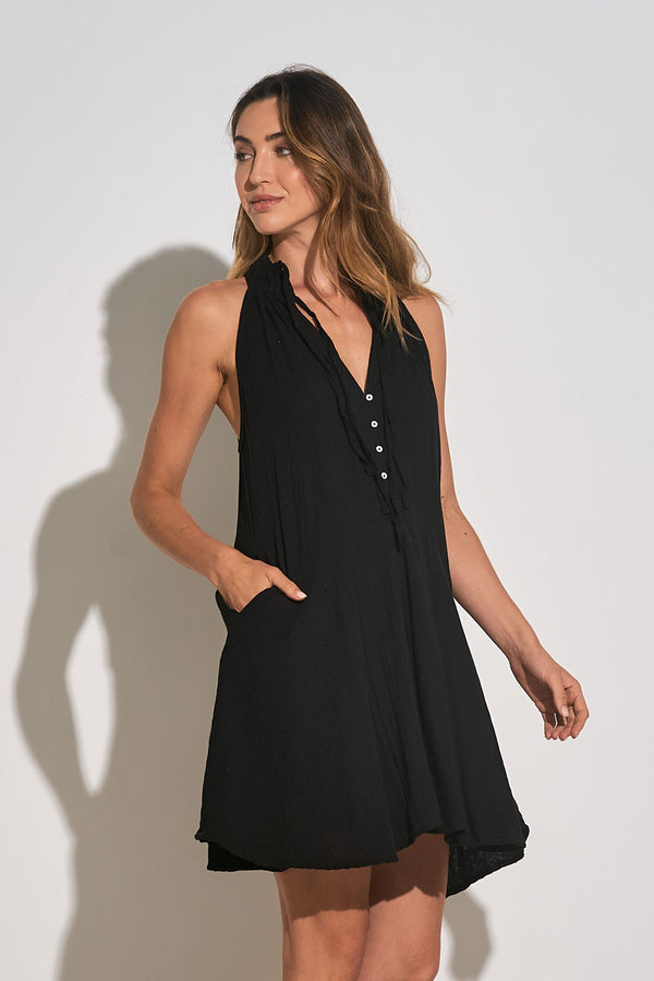 halter dress | black