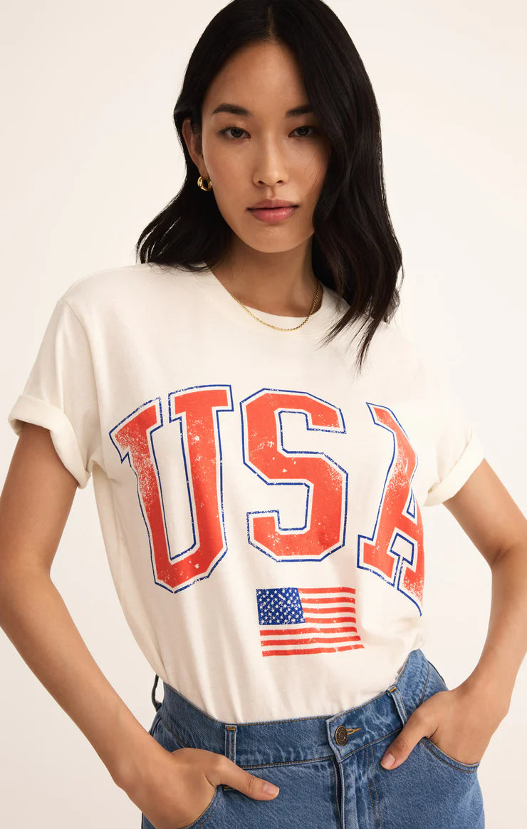 flag boyfriend tee | sea salt