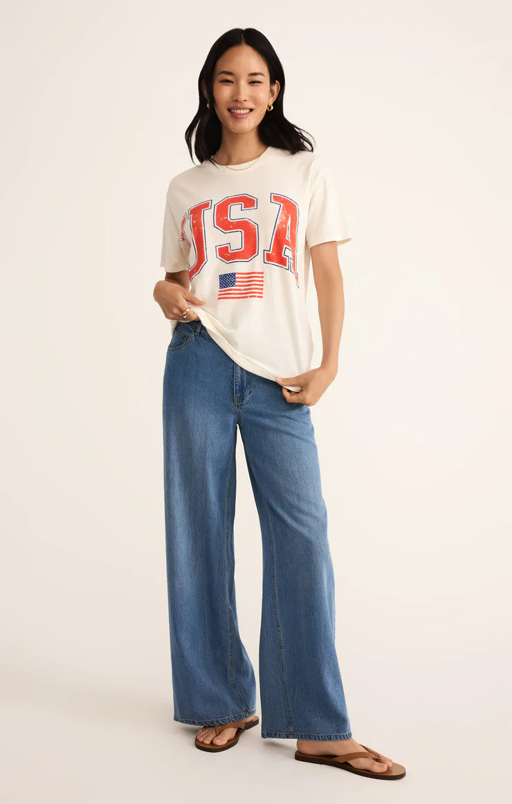 flag boyfriend tee | sea salt